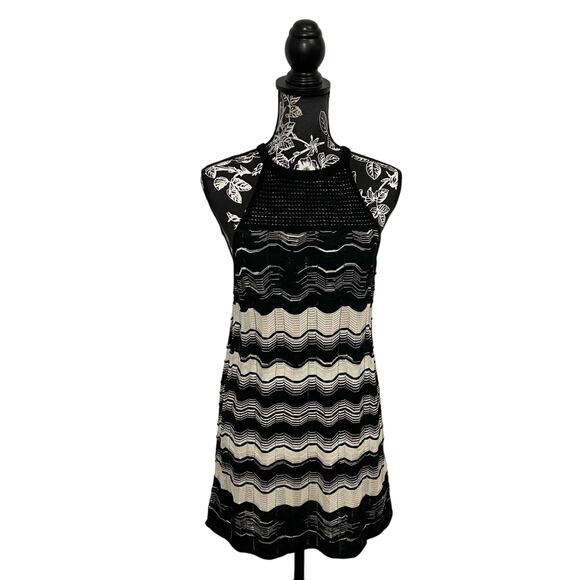 Missoni Knit Racerback Sleeveless Top Chevron Pattern Black Cream IT 48 / US 12 - Picture 1 of 12